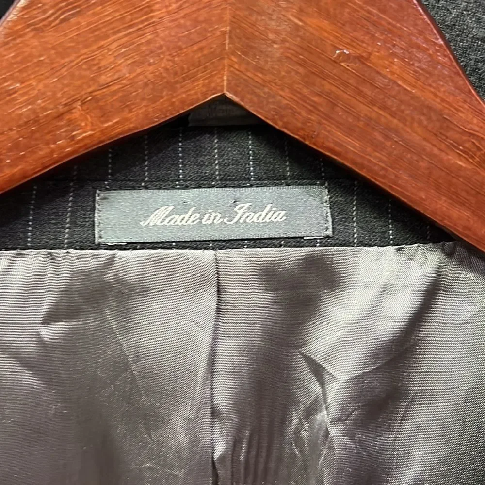 Oscar de La Renta Grey w Blue Pinstripes 3-button Men’s 48R Sports Coat Blazer